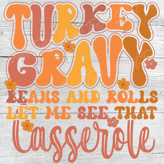 Turkey Gravy Casserole Thanksgiving Sublimation Transfer